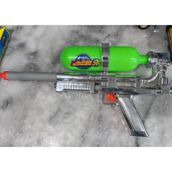 Vintage Larami Super Soaker 50 10th Anniversary Chrome Water Gun 2000 Rare - Picture 5 of 10